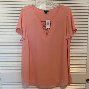 Torrid Blush Pink Crisscross Blouse
